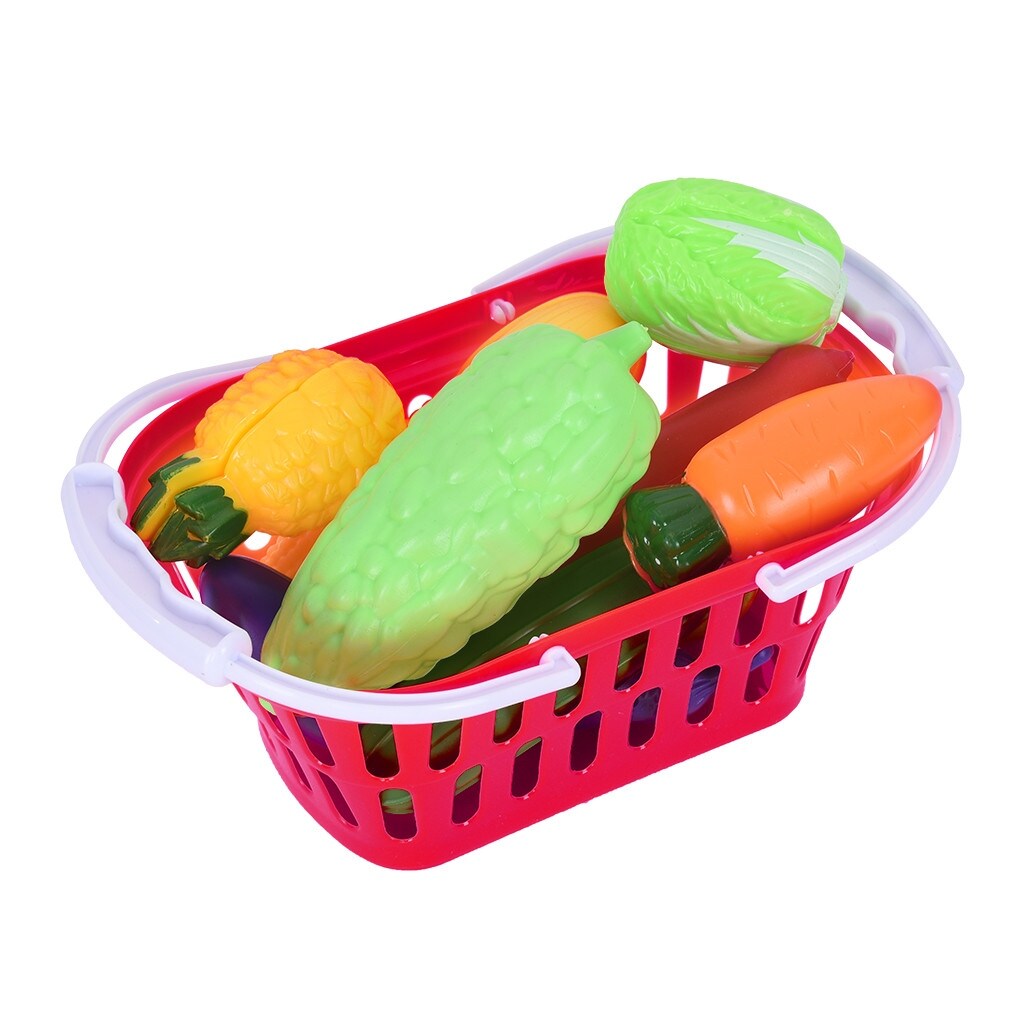 Pretend Play Set - Fruit And Vegetable Trolley - With Colourful Light And Music