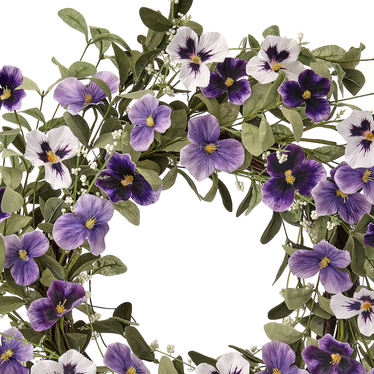 Pretty Pansy Wreath 22"
