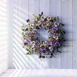 Pretty Pansy Wreath 22"