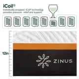 Priage by ZINUS 12 Inch Cooling Copper Adaptive Pocket Spring Hybrid Mattress