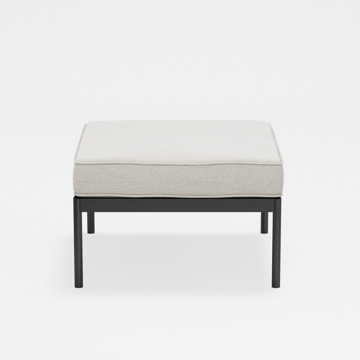 Priage by ZINUS Black Aluminum Outdoor Ottoman with Cushion