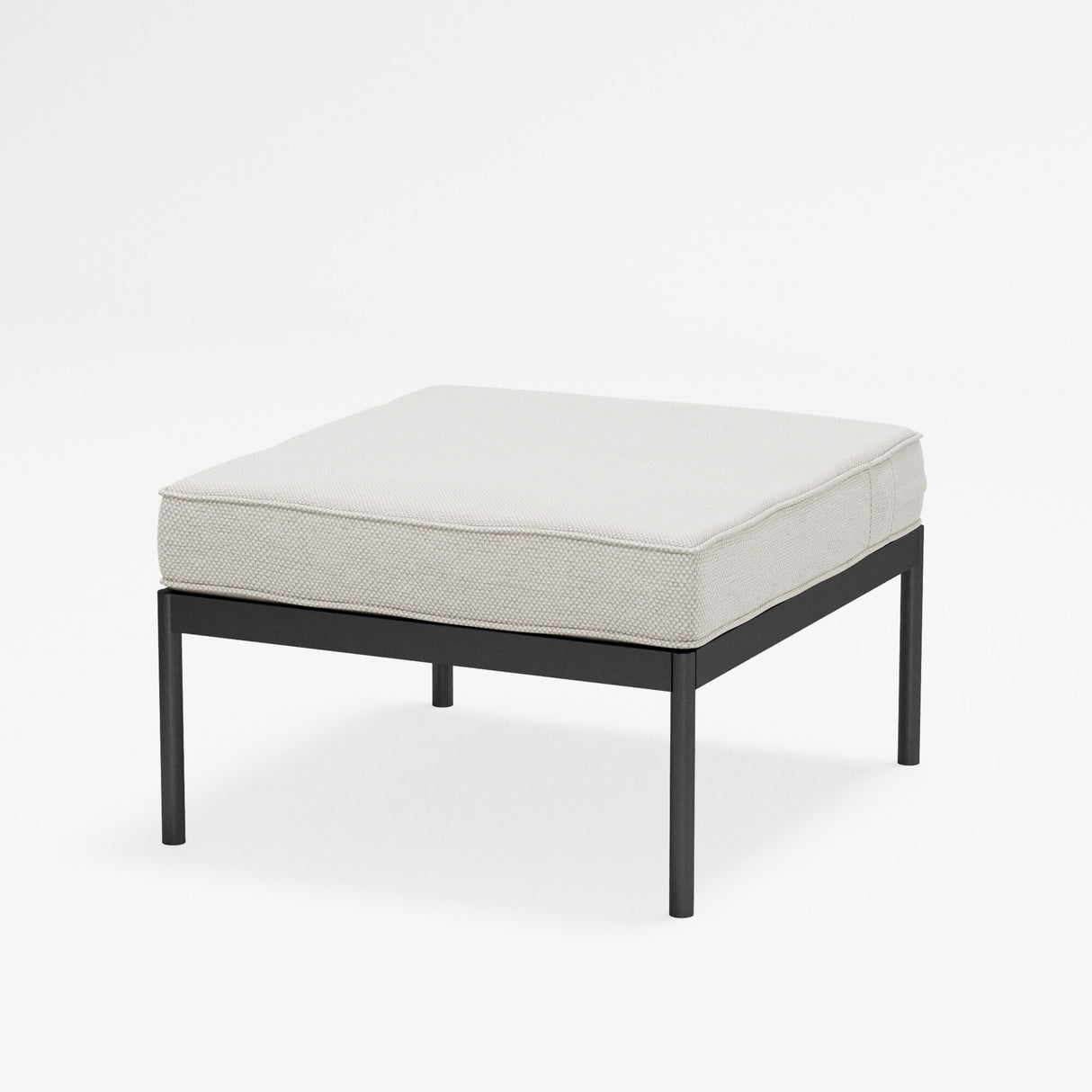 Priage by ZINUS Black Aluminum Outdoor Ottoman with Cushion