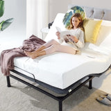 Priage by ZINUS Black Metal Adjustable Bed Frame with Customizable Leg Height