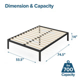 Priage by ZINUS Black Metal Platform Bed Frame