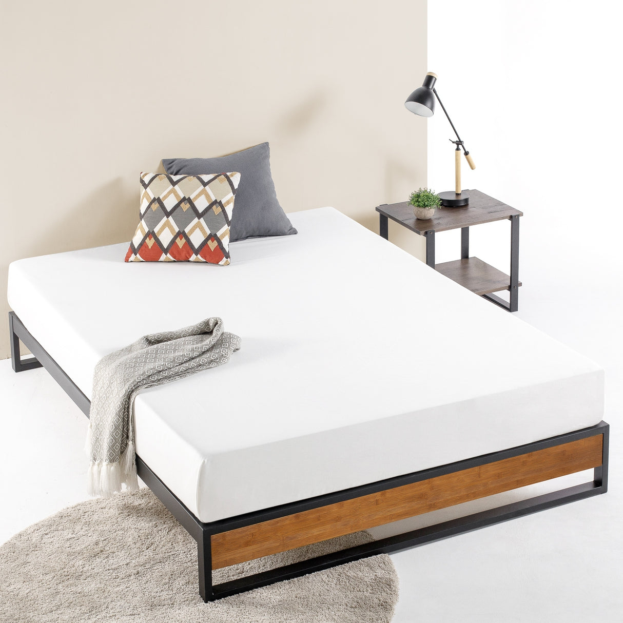 Priage by ZINUS GOOD DESIGN™ Winner 10 Inch Brown Bamboo and Metal Platforma Bed
