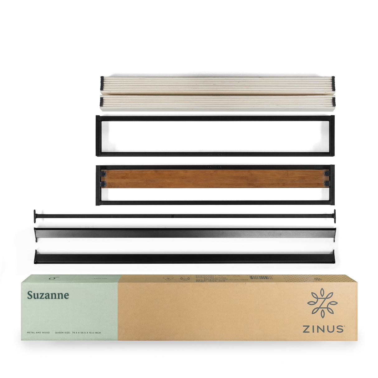 Priage by ZINUS GOOD DESIGN™ Winner 10 Inch Brown Bamboo and Metal Platforma Bed