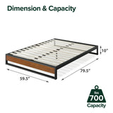 Priage by ZINUS GOOD DESIGN™ Winner 10 Inch Brown Bamboo and Metal Platforma Bed