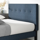 Priage by ZINUS Navy Upholstered Button Tufted Platform Bed Frame
