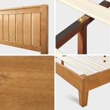 Priage by ZINUS Rustic Pine Deluxe Wood Platform Bed Frame