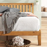 Priage by ZINUS Rustic Pine Wood Platform Bed Frame with headboard