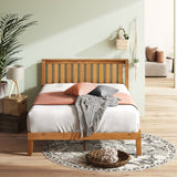 Priage by ZINUS Rustic Pine Wood Platform Bed Frame with headboard