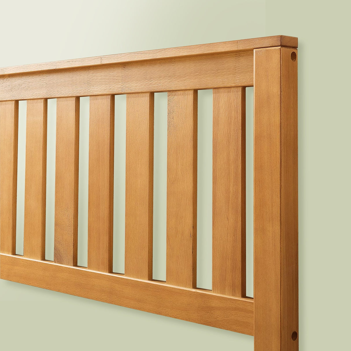 Priage by ZINUS Rustic Pine Wood Platform Bed Frame with headboard