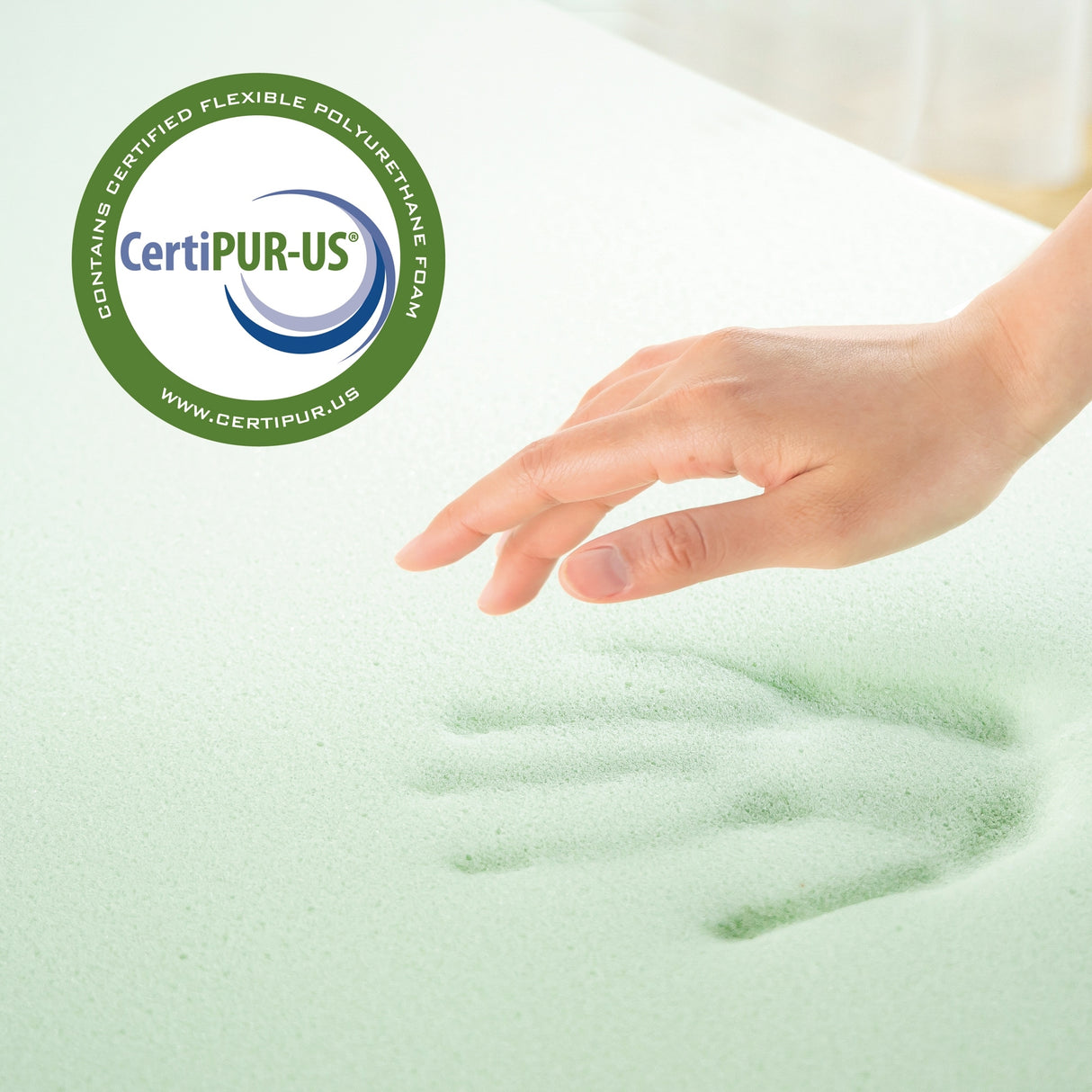 Priage by Zinus 1.5 inch Green Tea Memory Foam Mattress Topper