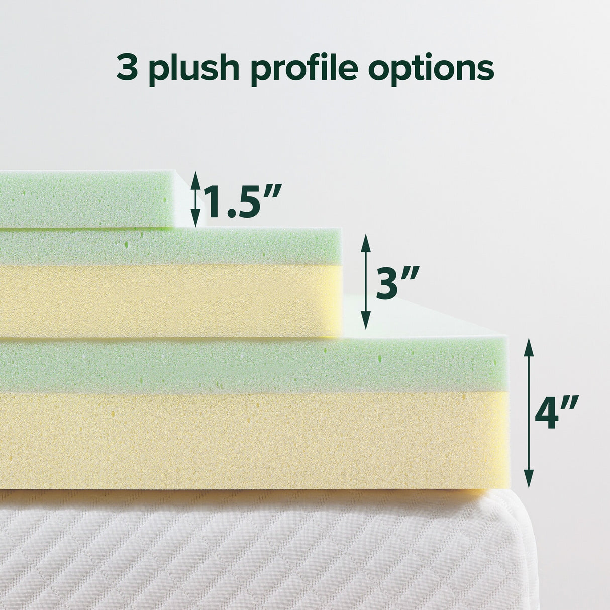 Priage by Zinus 1.5 inch Green Tea Memory Foam Mattress Topper