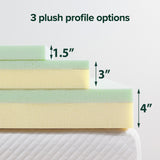 Priage by Zinus 1.5 inch Green Tea Memory Foam Mattress Topper