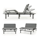Priage by ZINUS Black Metal Adjustable Bed Frame with Customizable Leg Height