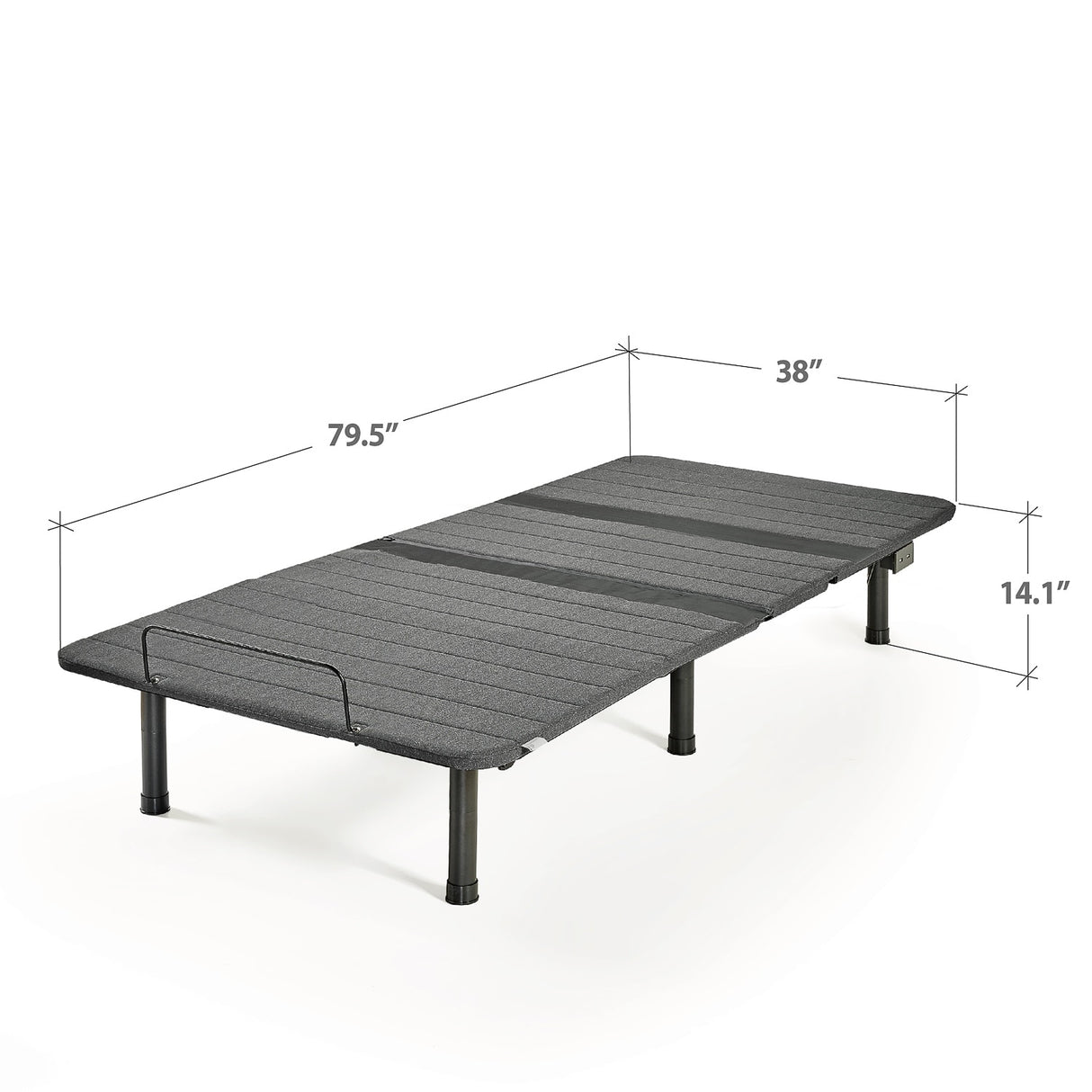 Priage by ZINUS Black Metal Adjustable Bed Frame with Customizable Leg Height