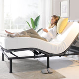 Priage by ZINUS Black Metal Adjustable Bed Frame with Customizable Leg Height