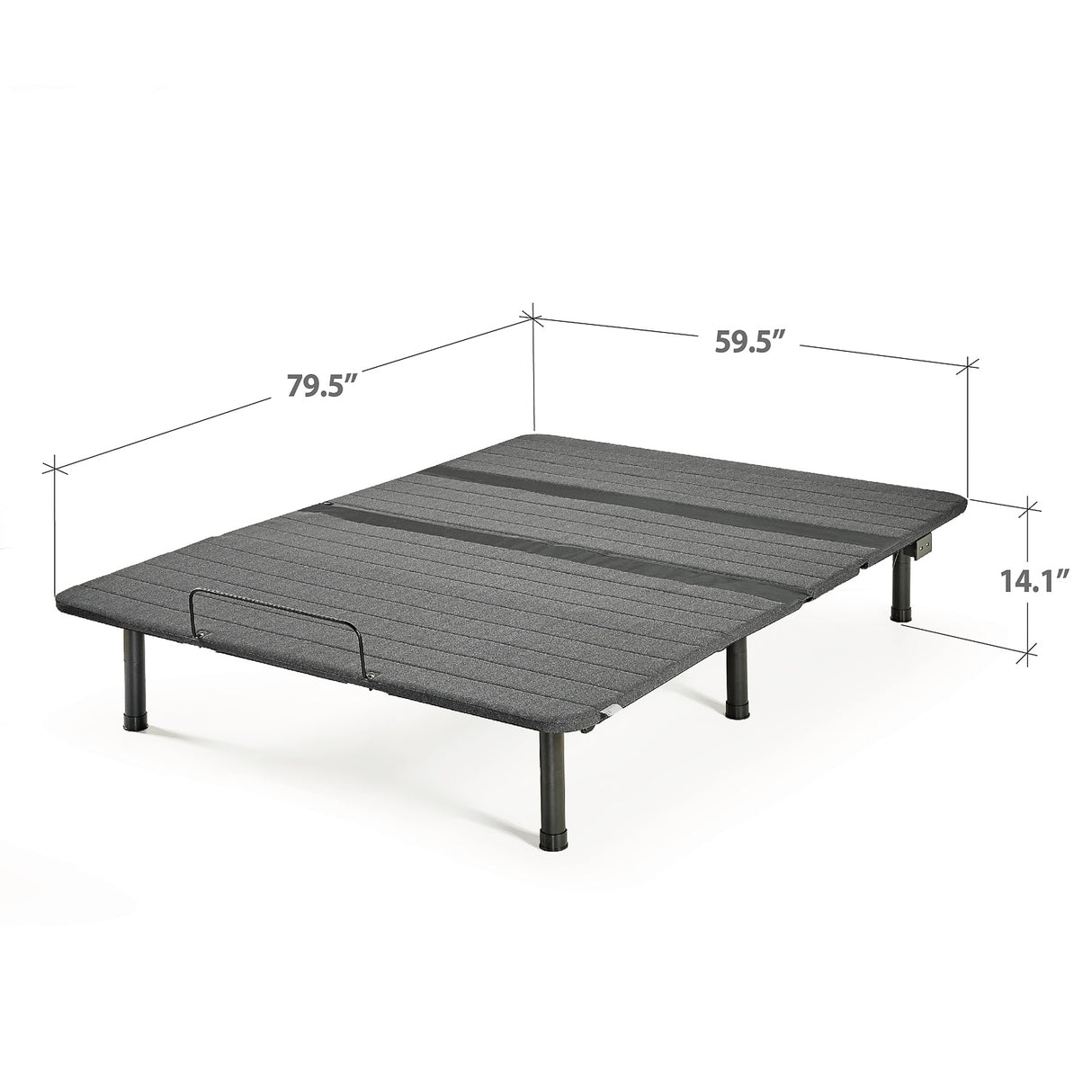 Priage by ZINUS Black Metal Adjustable Bed Frame with Customizable Leg Height