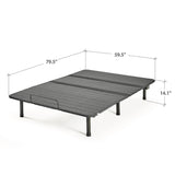 Priage by ZINUS Black Metal Adjustable Bed Frame with Customizable Leg Height