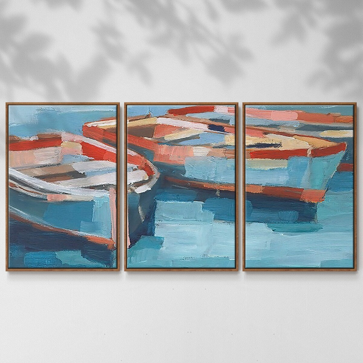 Primary Boats II - Multi Piece Framed Canvas