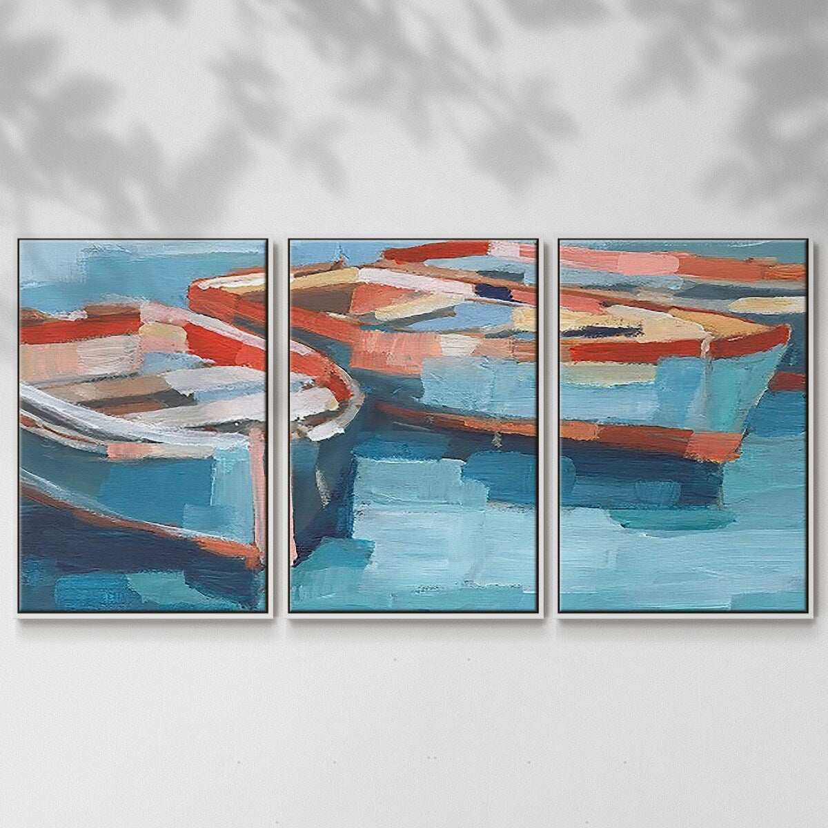 Primary Boats II - Multi Piece Framed Canvas