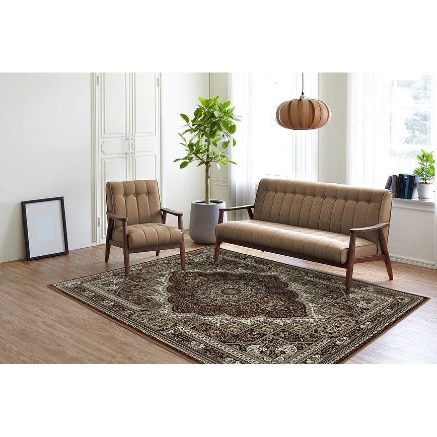 Prime Collection Border Brown/Cream Area Rug