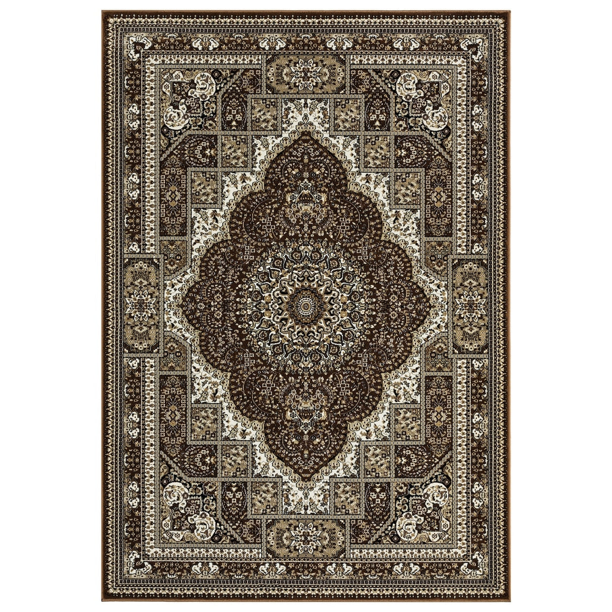 Prime Collection Border Brown/Cream Area Rug