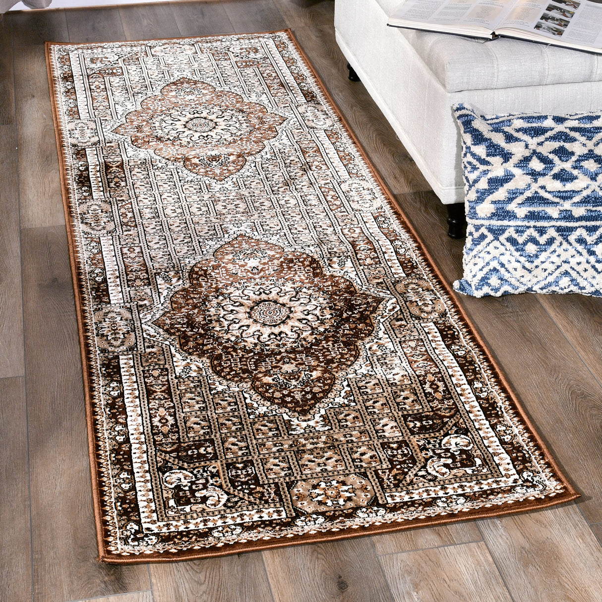 Prime Collection Border Brown/Cream Area Rug