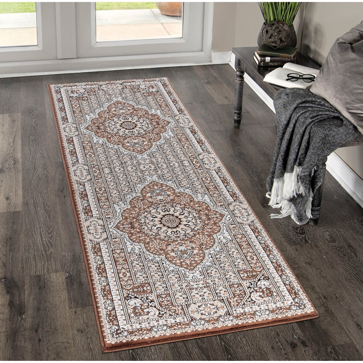 Prime Collection Border Brown/Cream Area Rug