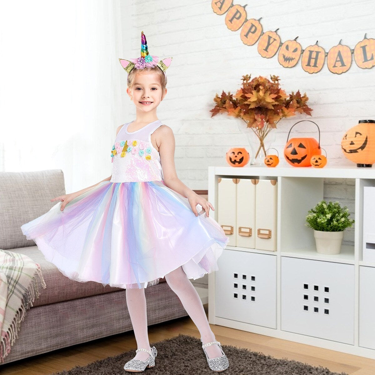 Princess Dress Costume for Little Girls Dress Up Outfit,S