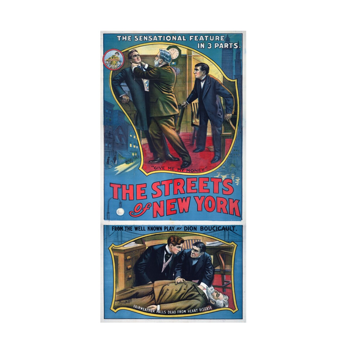 Print Collection 'The Streets of New York Play Poster' Canvas Art