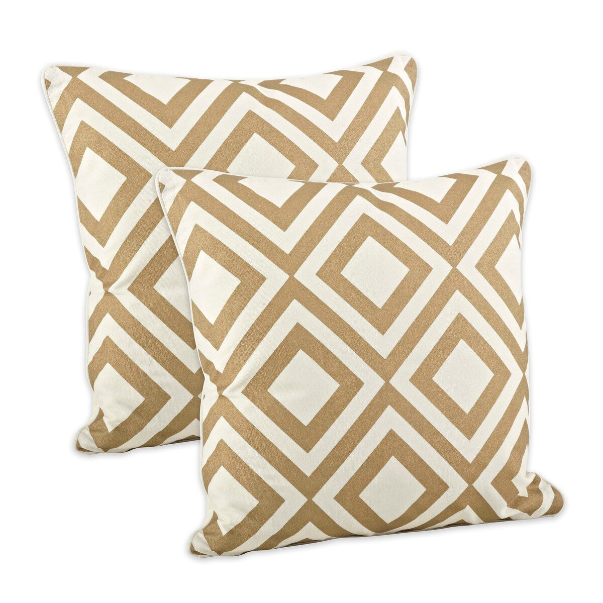 Printed Throw Pillow Cover With Diamond Design (Set of 2)