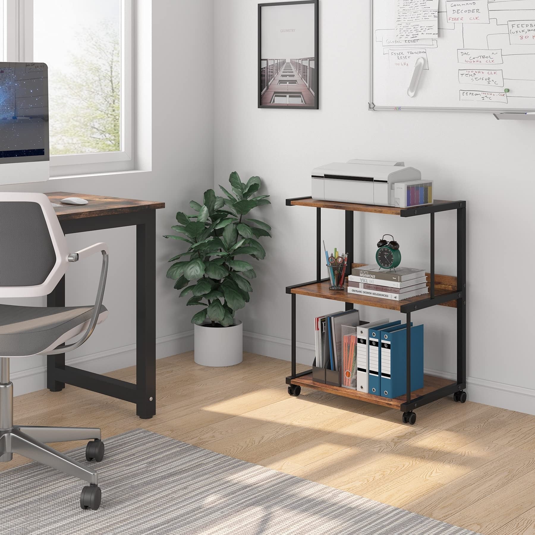 Office table with printer top
