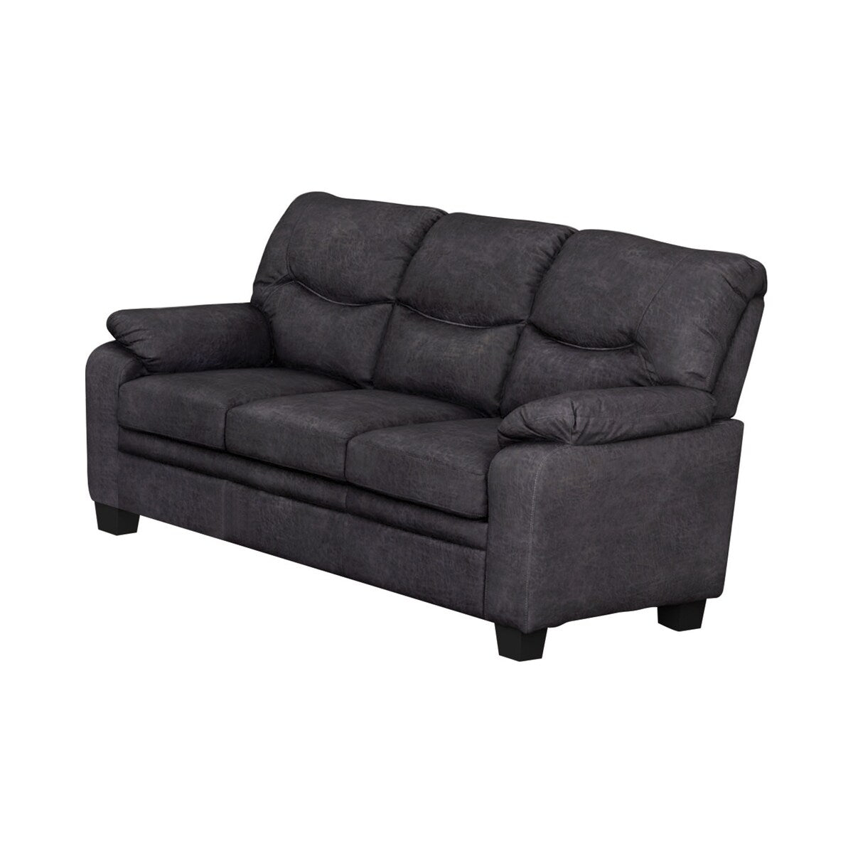 Priscilla Charcoal 2-piece Pillow Top Arm Living Room Set