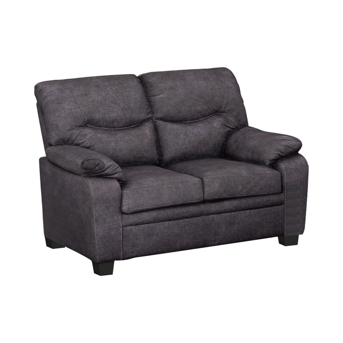Priscilla Charcoal 2-piece Pillow Top Arm Living Room Set