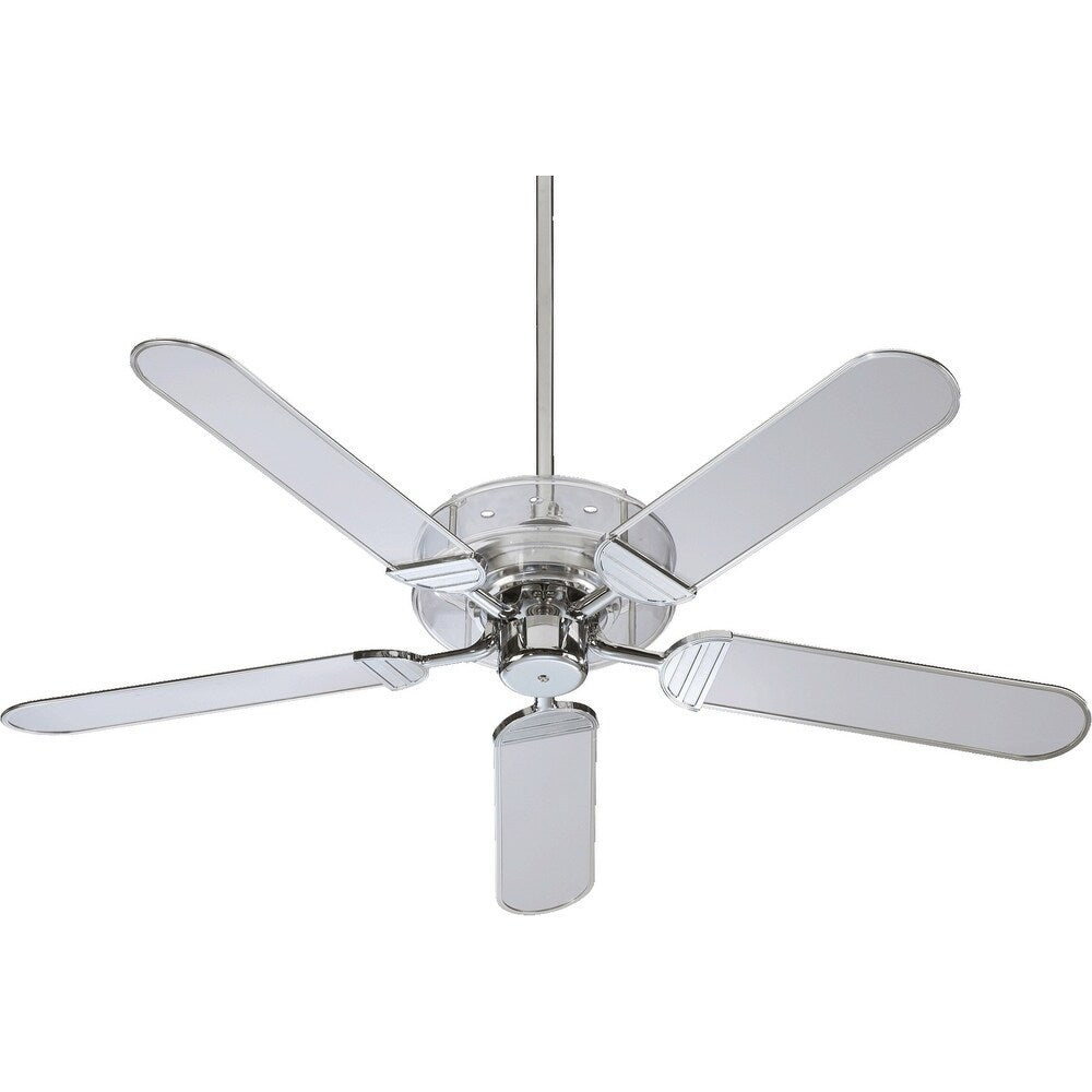 Prizzm 52" Contemporary Chrome and Acrylic Ceiling Fan with Adaptable Light Kit