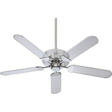 Prizzm 52" Contemporary Chrome and Acrylic Ceiling Fan with Adaptable Light Kit