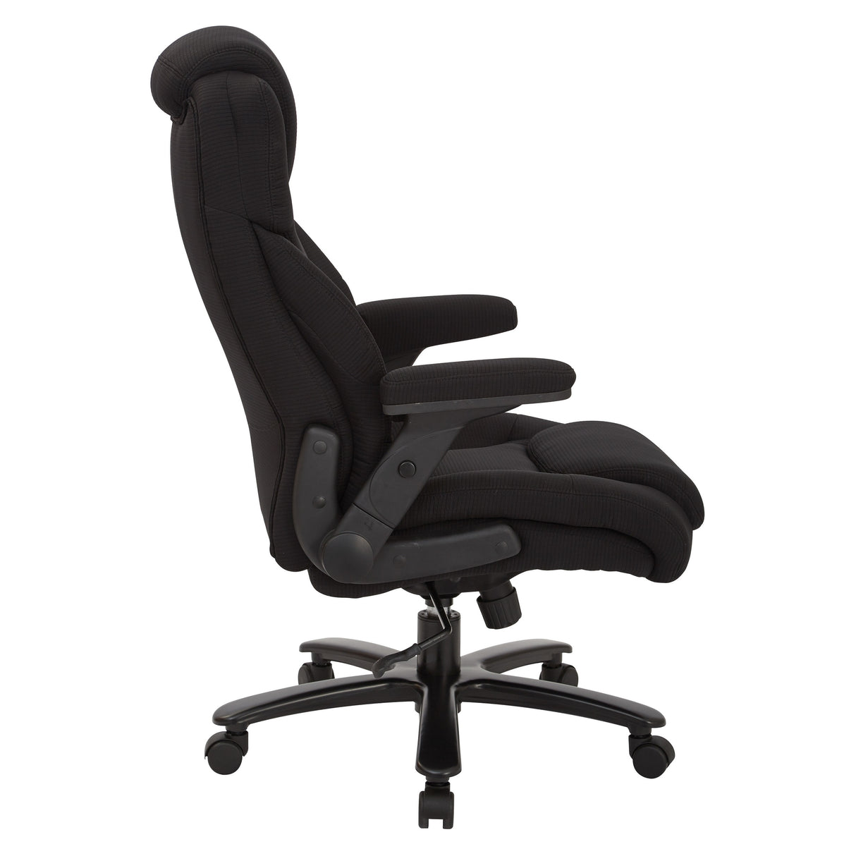 Big and Tall Deluxe High-Back Executive Office Chair in Black Fabric