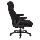 Big and Tall Deluxe High-Back Executive Office Chair in Black Fabric