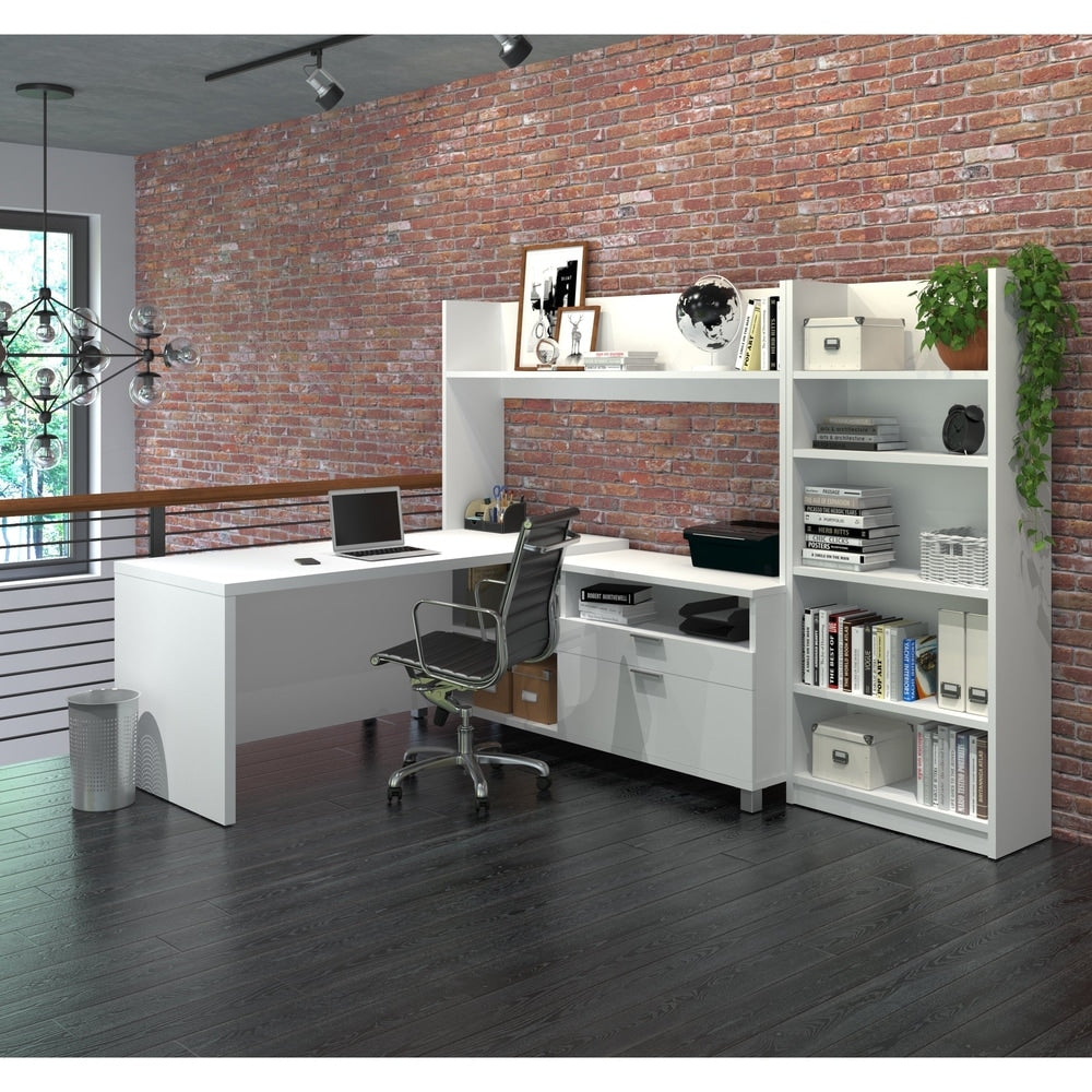 Pro-Linea L-Desk with Bookcase
