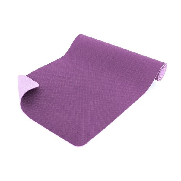 ProSource Natura TPE Yoga Mat 1/4" Thick 72" Long Reversible Non-slip Eco-conscious Hygienic Purple