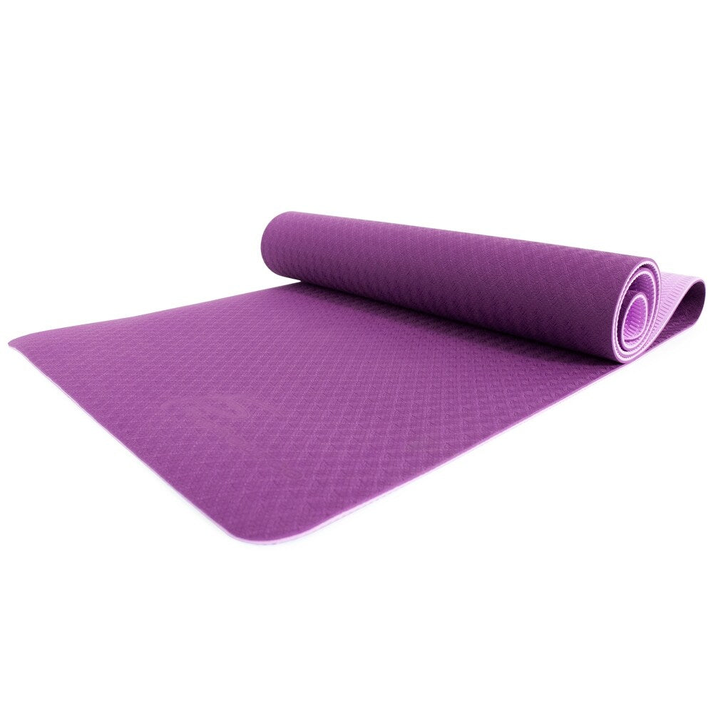 ProSource Natura TPE Yoga Mat 1/4" Thick 72" Long Reversible Non-slip Eco-conscious Hygienic Purple