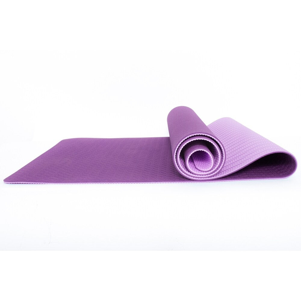 ProSource Natura TPE Yoga Mat 1/4" Thick 72" Long Reversible Non-slip Eco-conscious Hygienic Purple