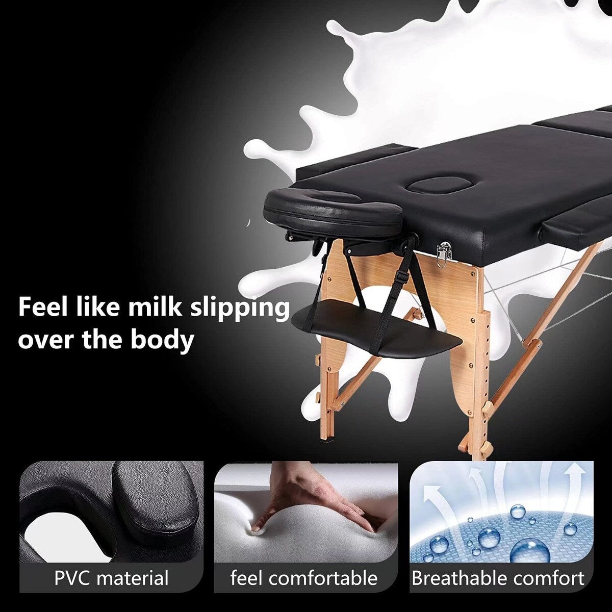 Professional Massage Table, Portable Massage Bed with Carrying Case, Hight Adjustable Spa Bed, Folding Facial Cradle Salon Bed