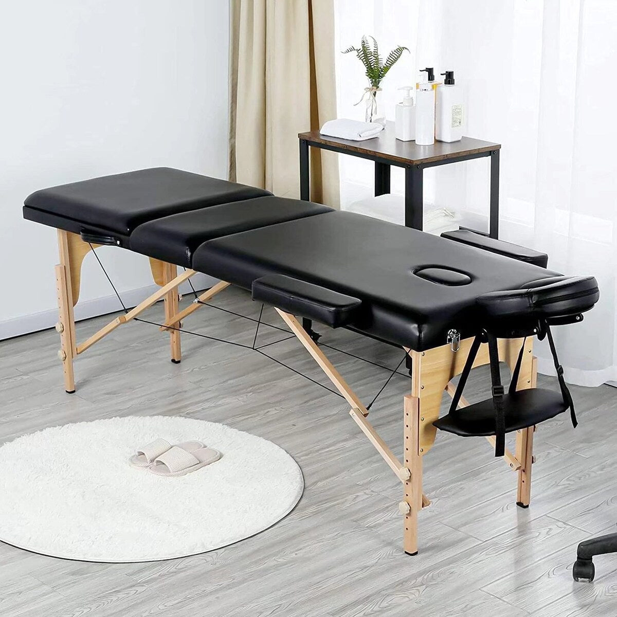 Professional Massage Table, Portable Massage Bed with Carrying Case, Hight Adjustable Spa Bed, Folding Facial Cradle Salon Bed