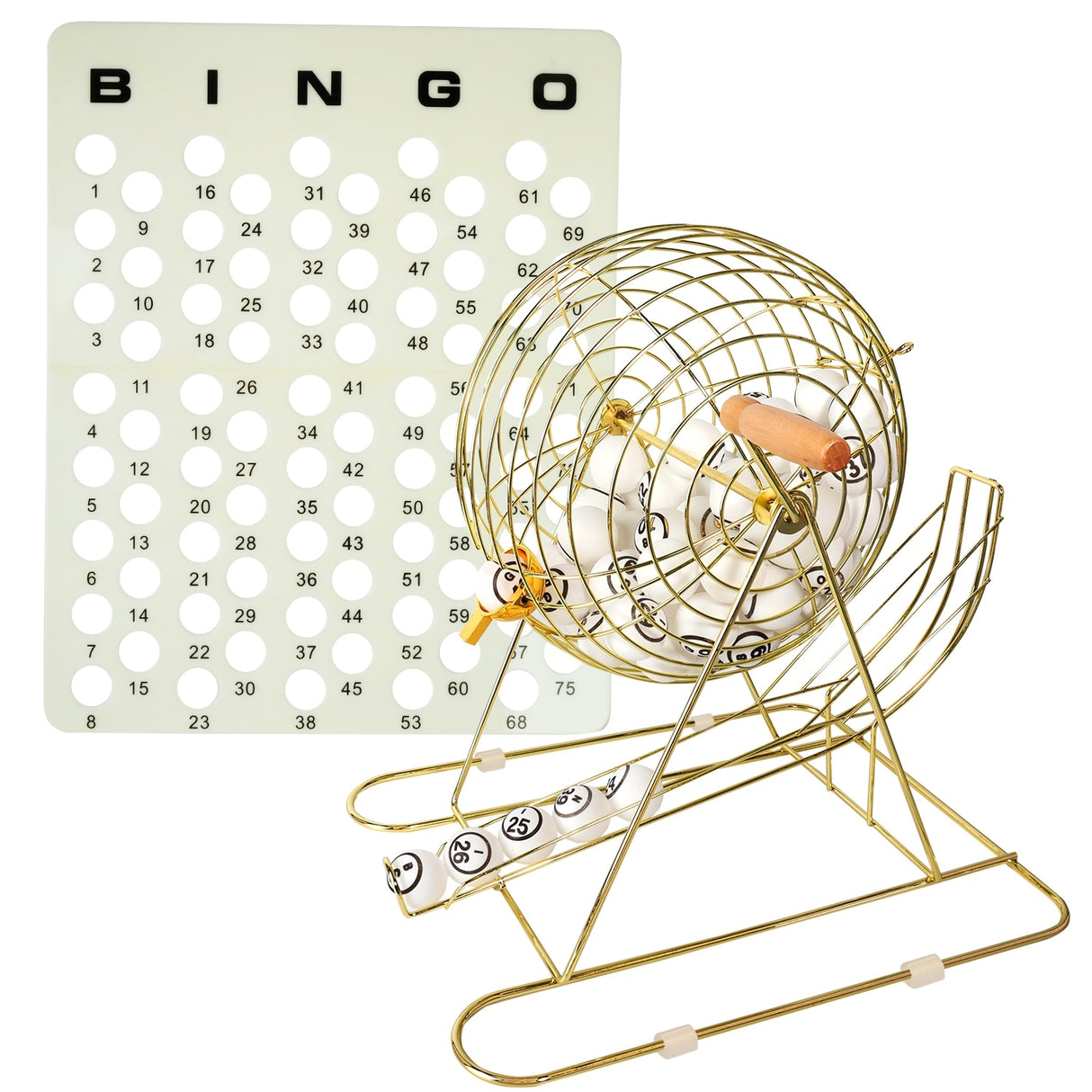 GSE™ Professional X-Large Bingo Game Set with Bingo Cage and 1.5" Bingo Balls, Plastic Board for Large Group Games, Bingo Hall