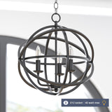 Prominence Home Birchberry Matte Black Modern Farmhouse Spherical Chandelier