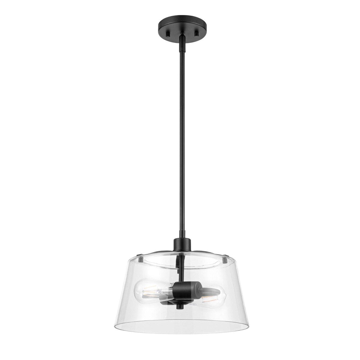 Prominence Home Fairendale Convertible Pendant/Semi-Flush Matte Black with Clear Glass