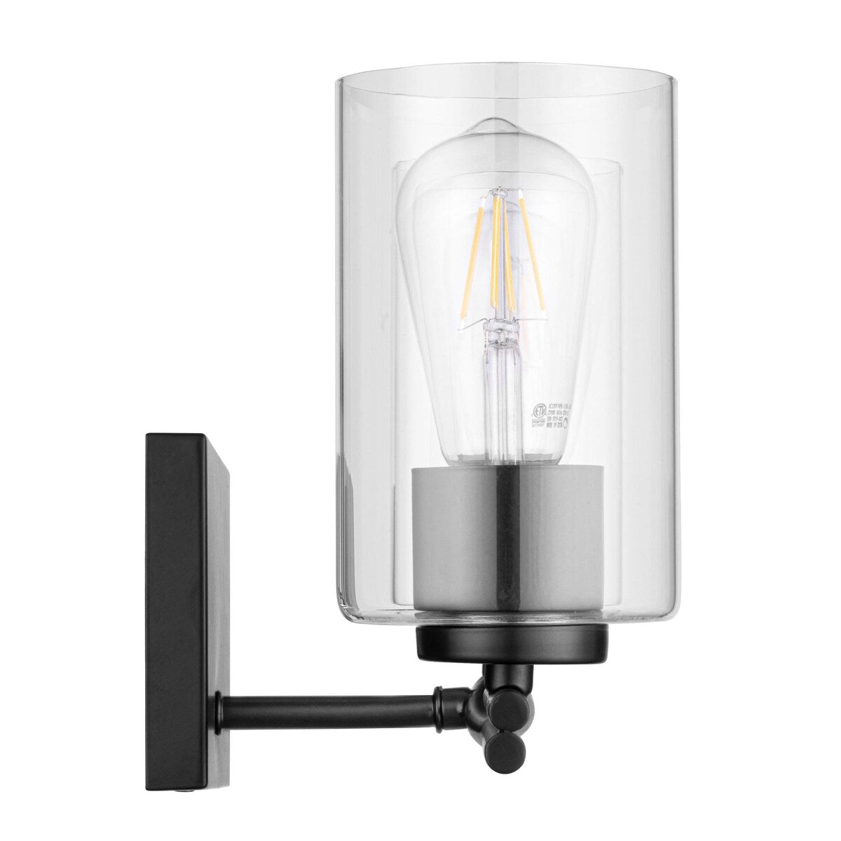 Prominence Home Lantier Matte Black 3-Light Bathroom Vanity Light with Clear Glass